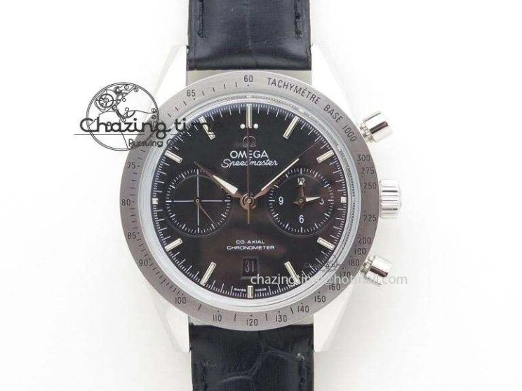 0513 Planet Ocean Master Chrono SS OM 1:1 Best Edition Black Dial On SS Bracelet A9900 V Fashionable 8113